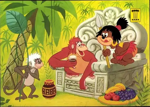 Künstler Ak Walt Disney, Das Dschungelbuch, Affenkönig Lui, Reklame, Kaba