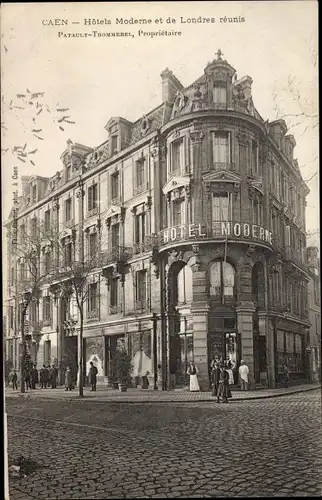 Ak Caen Calvados, Hôtel Moderne et de Londres réunis