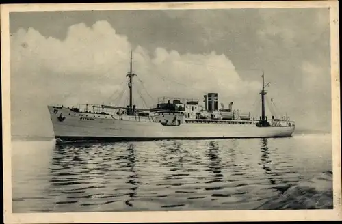 Ak Schiff M.S. Python, Transport der Deutschen-Kamerun Bananen