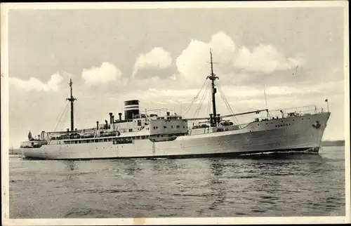 Ak Frachtschiff MS Pomona, Transport der Deutschen Kamerun-Bananen