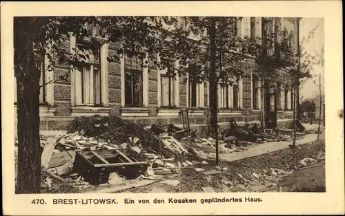 Ak Brest Litowsk Weißrussland, Ein von den Kosaken geplündertes Haus