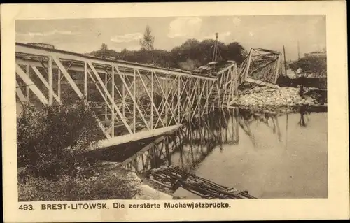 Ak Brest Litowsk Weißrussland, Zerstörte Muchawjetzbrücke