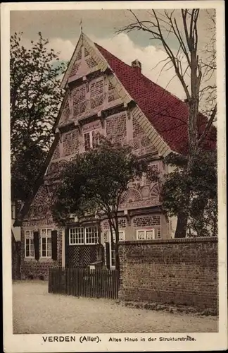 Ak Verden an der Aller, Altes Haus, Strukturstraße