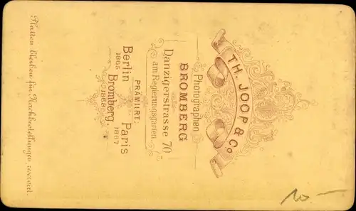 CdV Bydgoszcz Bromberg Westpreußen, Portrait einer jungen Frau