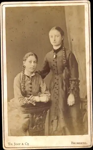 CdV Bydgoszcz Bromberg Westpreußen, Portrait von zwei jungen Frauen