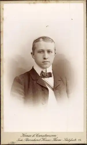 CdV Toruń Thorn Westpreußen, Portrait von einem Studenten