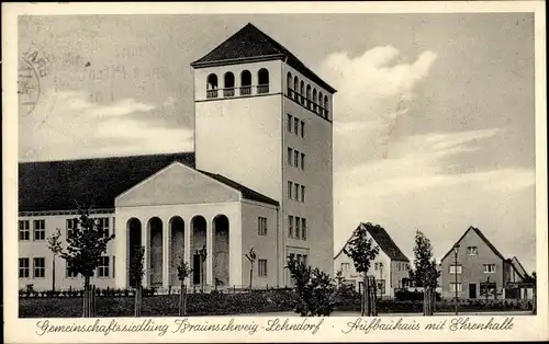 Ak Lehndorf Braunschweig in Niedersachsen, Gemeinschaftssiedlung, Aufbauhaus, Ehrenhalle