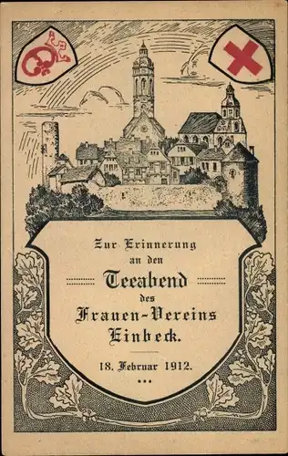 Wappen Ak Einbeck in Niedersachsen, Erinnerung an den Teeabend des Frauen-Vereins 1912