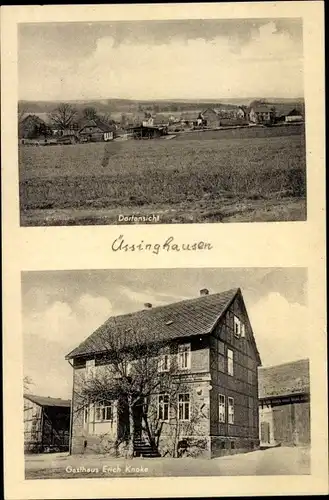 Ak Üssinghausen Hardegsen im Solling Niedersachsen, Dorfansicht, Gasthaus