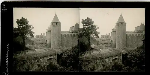 Stereo Foto Carcassonne Aude, Schloss, 1910