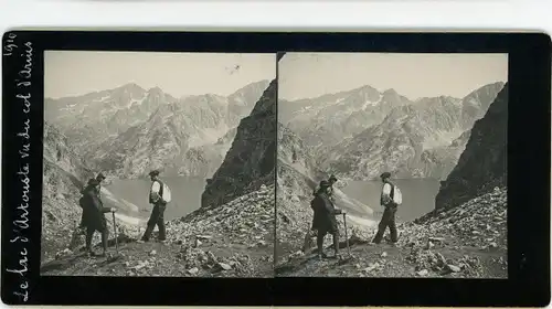 Stereo Foto Pyrénées Atlantiques, Lac d'Artouste, 1910