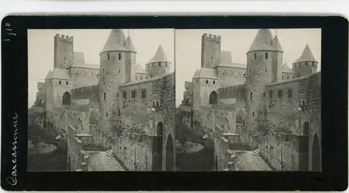 Stereo Foto Carcassonne Aude, Schloss, 1910