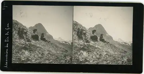 Stereo Foto Pyrénées Atlantiques, Pic de Ger, Ascension