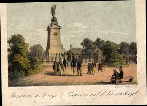 Litho Dresden Altstadt, Monument des Königs von Preussen, Königshügel