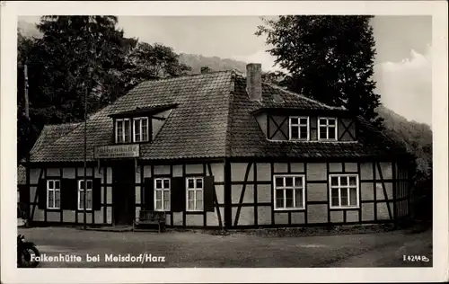 Ak Meisdorf Falkenstein im Harz, Falkenhütte, Fachwerkhaus