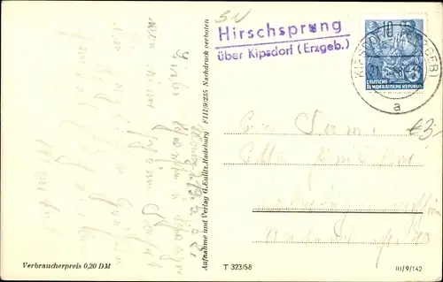 Ak Hirschsprung Altenberg Osterzgebirge, Ferienheim Ladenmühle