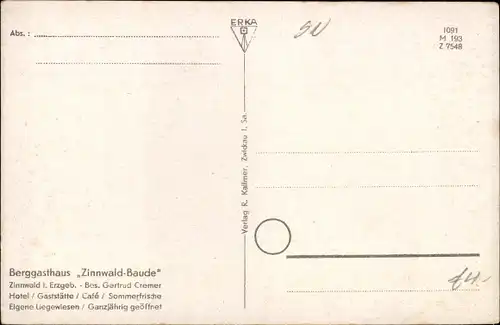 Ak Zinnwald Georgenfeld Altenberg Erzgebirge, Berggasthaus Zinnwald Baude, Winter