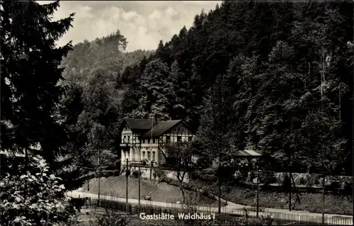 Ak Bad Schandau an der Elbe, Gaststätte Waldhäusl im Kirnitzschtal