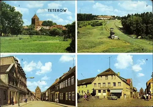 Ak Teterow in Mecklenburg, Bergring, Otto-Grotewohl-Straße, Malchiner Tor, Rostocker Tor