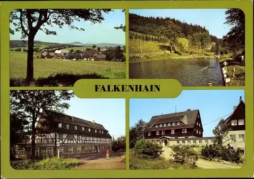 Ak Falkenhain Altenberg im Erzgebirge, Freibad Dönschten, Waldidylle, FDGB Erholungsheim Falkenhorst