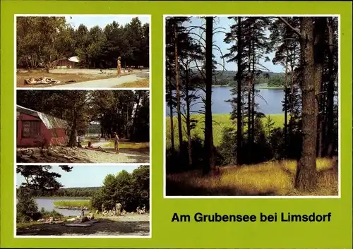 Ak Limsdorf Storkow in der Mark, Campingplatz am Grubensee, Badestrand, Seeblick