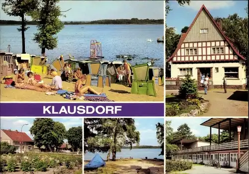 Ak Klausdorf am Mellensee Brandenburg, Strandbad, Jugendherberge, Ferienheim, Dorfaue