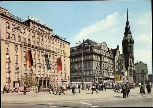 Ak Leipzig in Sachsen, Ringmessehaus, Hotel International, Turm