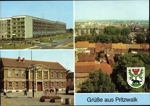 Ak Pritzwalk in der Prignitz, Rathaus, Neubaugebiet Nord, Am Ring