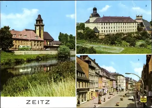 Ak Zeitz im Burgenlandkreis, Bahnhof, Moritzburg, Leninstraße