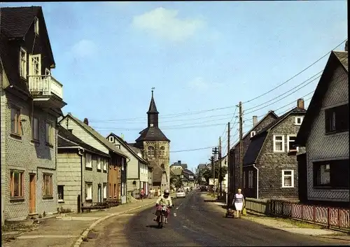 Ak Neustadt am Rennsteig Großbreitenbach in Thüringen, Mittlere Rennsteigstraße, Turm