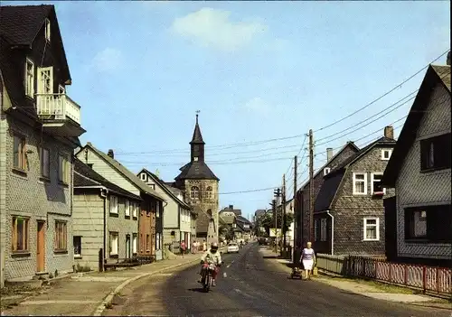 Ak Neustadt am Rennsteig Großbreitenbach in Thüringen, Mittlere Rennsteigstraße, Turm