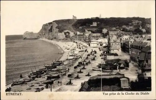 Ak Étretat Seine Maritime, Vue prise de la Cloche du Diable