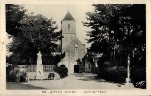 Ak Etretat Seine Maritime, Eglise Notre-Dame