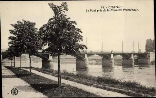 Ak Chatou Yvelines, Le Pont in der Nähe der Nouvelle Promenade