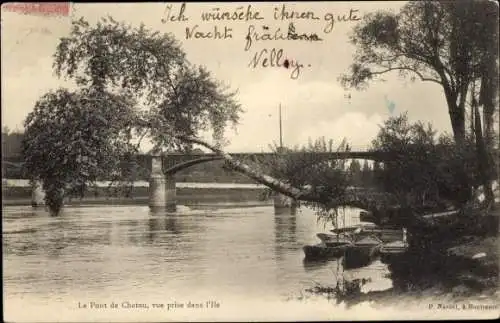 Ak Chatou Yvelines, Le Chateau, Blick auf die Insel