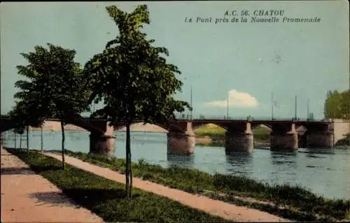 Ak Chatou Yvelines, Le Pont in der Nähe der Nouvelle Promenade