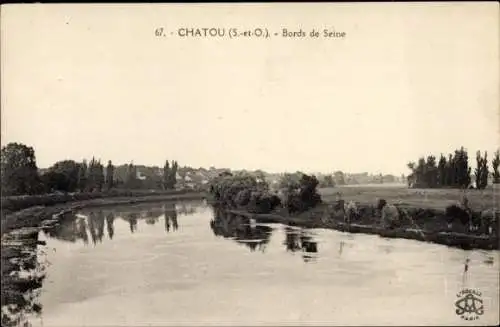 Ak Chatou Yvelines, Ufer der Seine