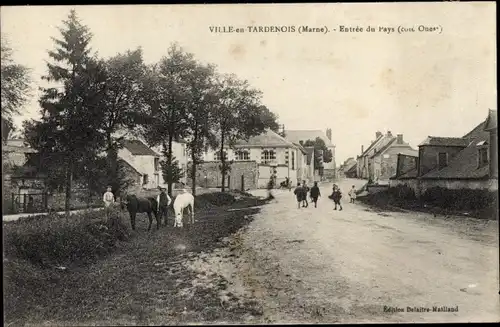 Ak-Stadt in Tardenois Marne, Eingang zum Land