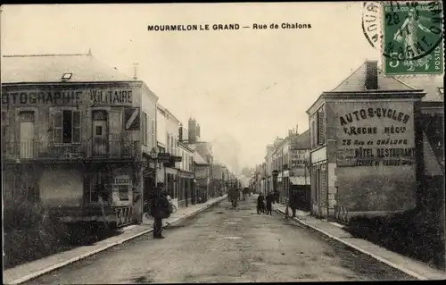 Ak Mourmelon le Grand Marne, Rue de Chalons