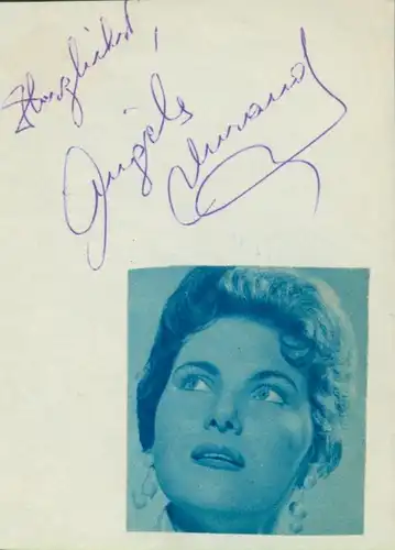 Autogrammkarte Schauspielerin Angele Durand, Portrait, Autogramm