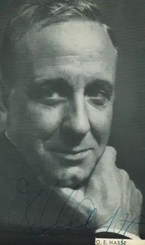Autogrammkarte Schauspieler O. E. Hasse, Portrait, Autogramm