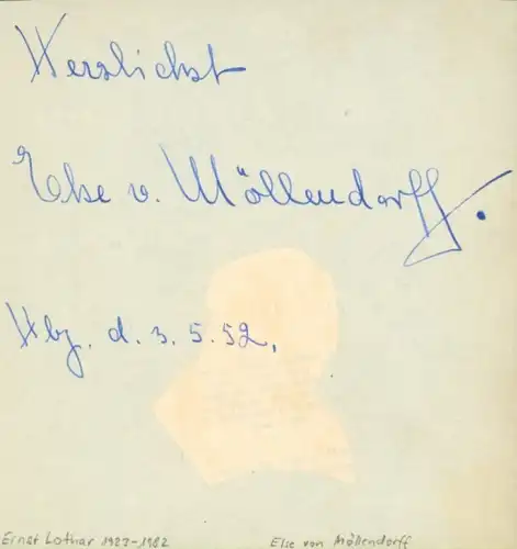 Autogrammkarte Schauspieler Ernst Lothar, Portrait, Autogramm, Else von Möllendorff