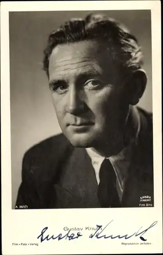 Ak Schauspieler Gustav Knuth, Portrait, Autogramm