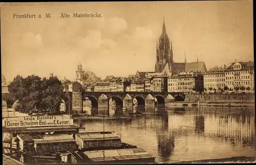 Ak Frankfurt am Main, Alte Mainbrücke