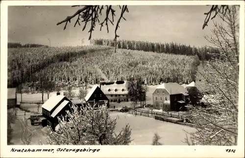 Foto Ak Kratzhammer Altenberg Osterzgebirge, Winteransicht