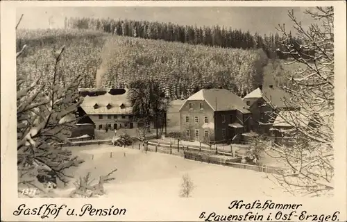 Foto Ak Kratzhammer Altenberg Osterzgebirge, Gasthof und Pension, Winter
