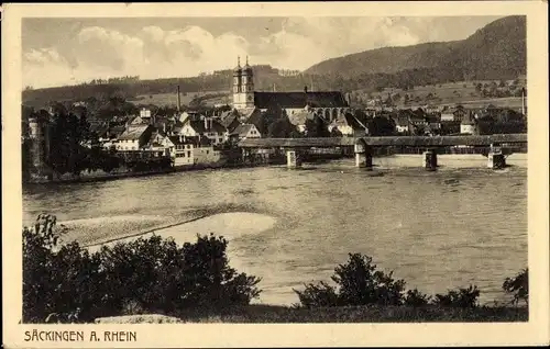 Ak Bad Säckingen am Hochrhein, Ortsansicht, Münster