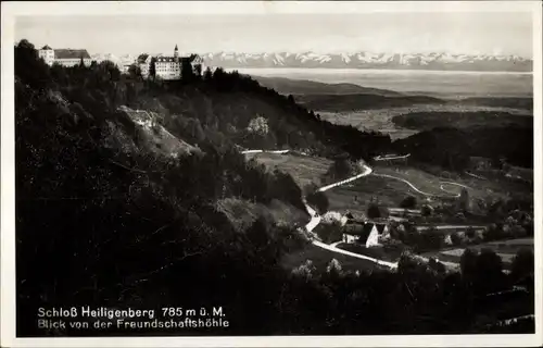 Ak Heiligenberg in Baden, Schloss, Blick von der Freundschaftshöhe