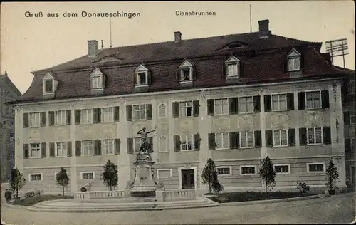 Ak Donaueschingen im Schwarzwald, Dianabrunnen