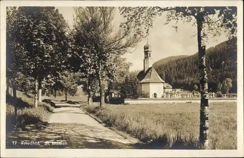 Ak Sankt Blasien im Schwarzwald, Friedhof, Kirche